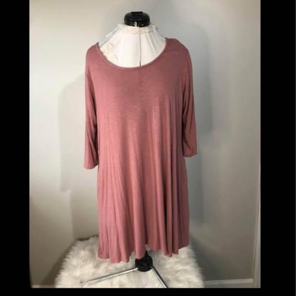 Tunic Urban Rose 2X Blush Pink with pockets length=32” pit-pit=23” (C5617)